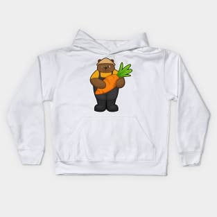 Bear as Farmer with Carrot Kids Hoodie